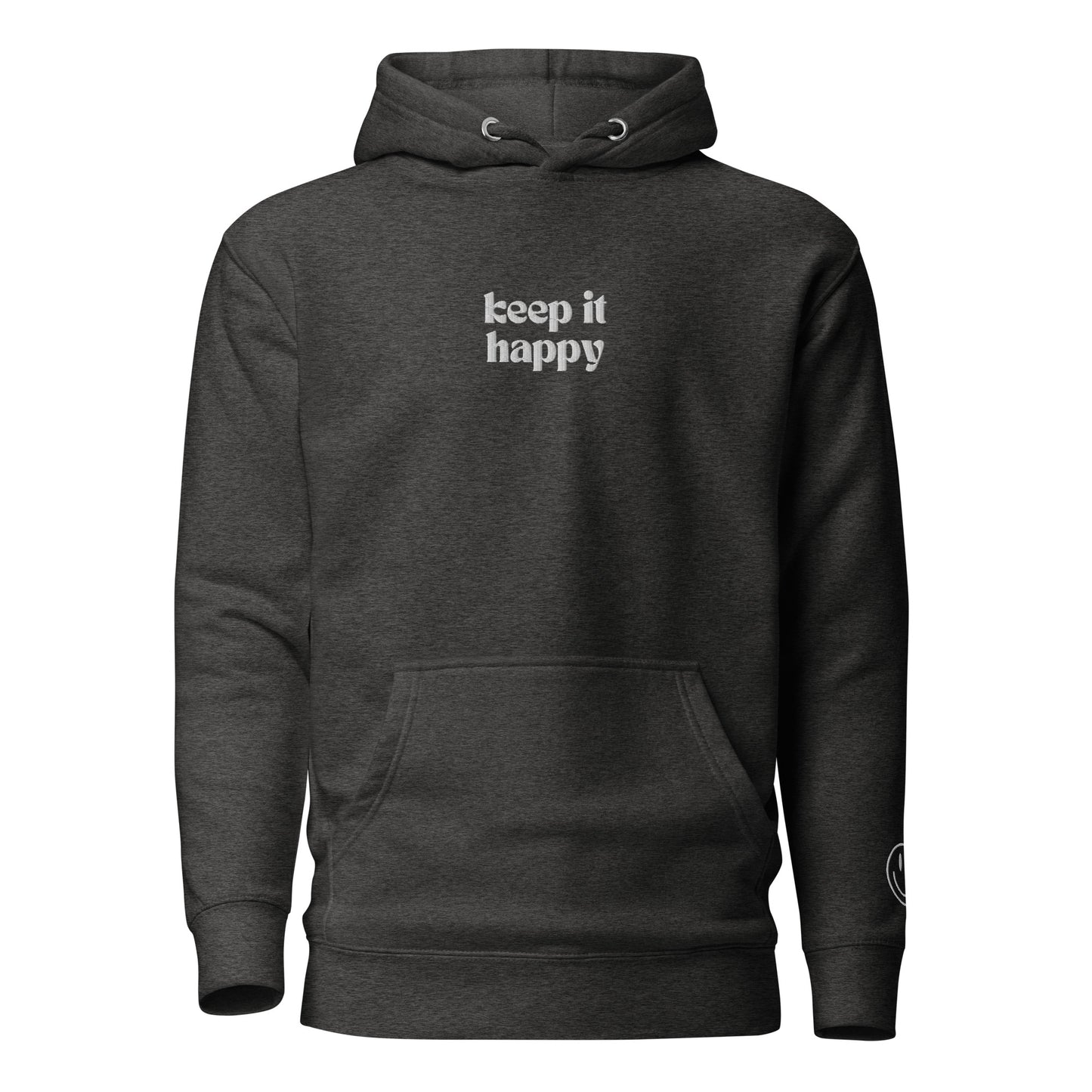 Keep It Happy Embroidered Hooded Sweatshirt
