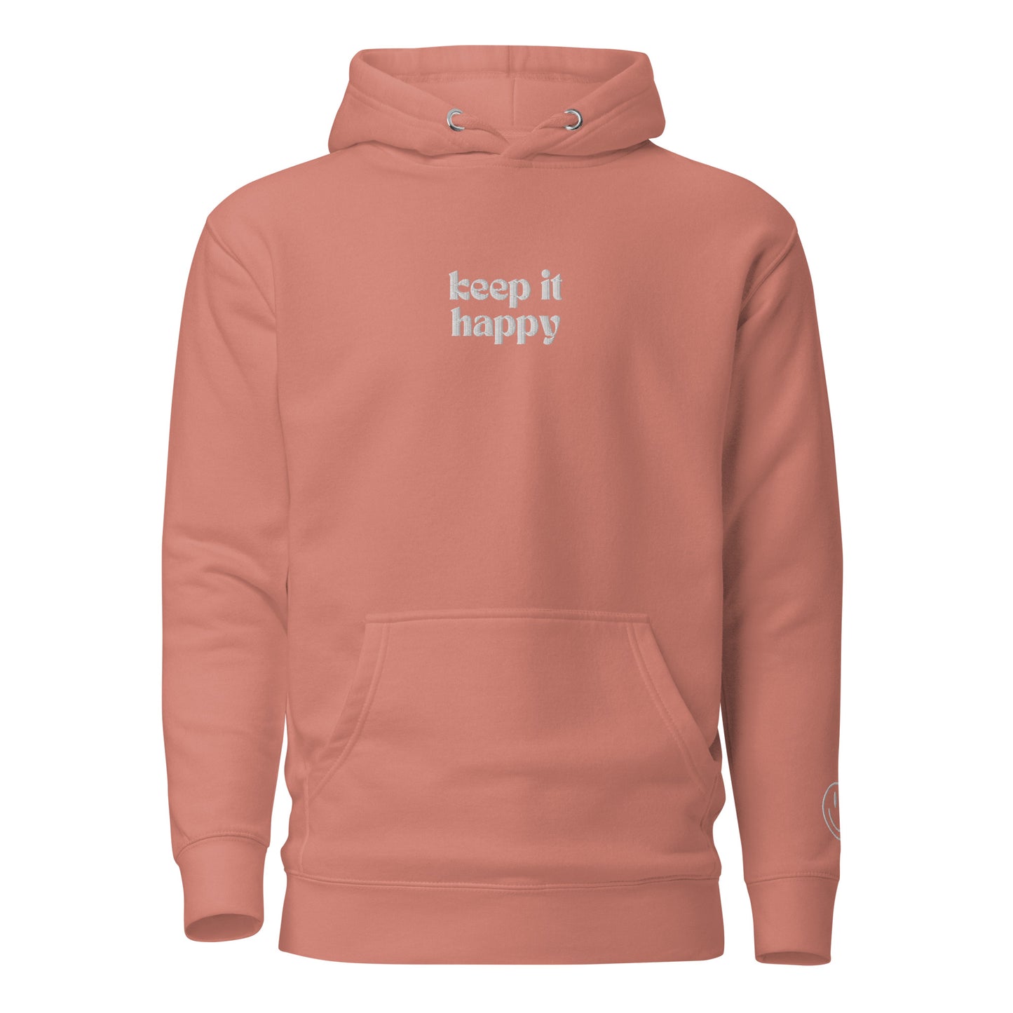 Keep It Happy Embroidered Hooded Sweatshirt