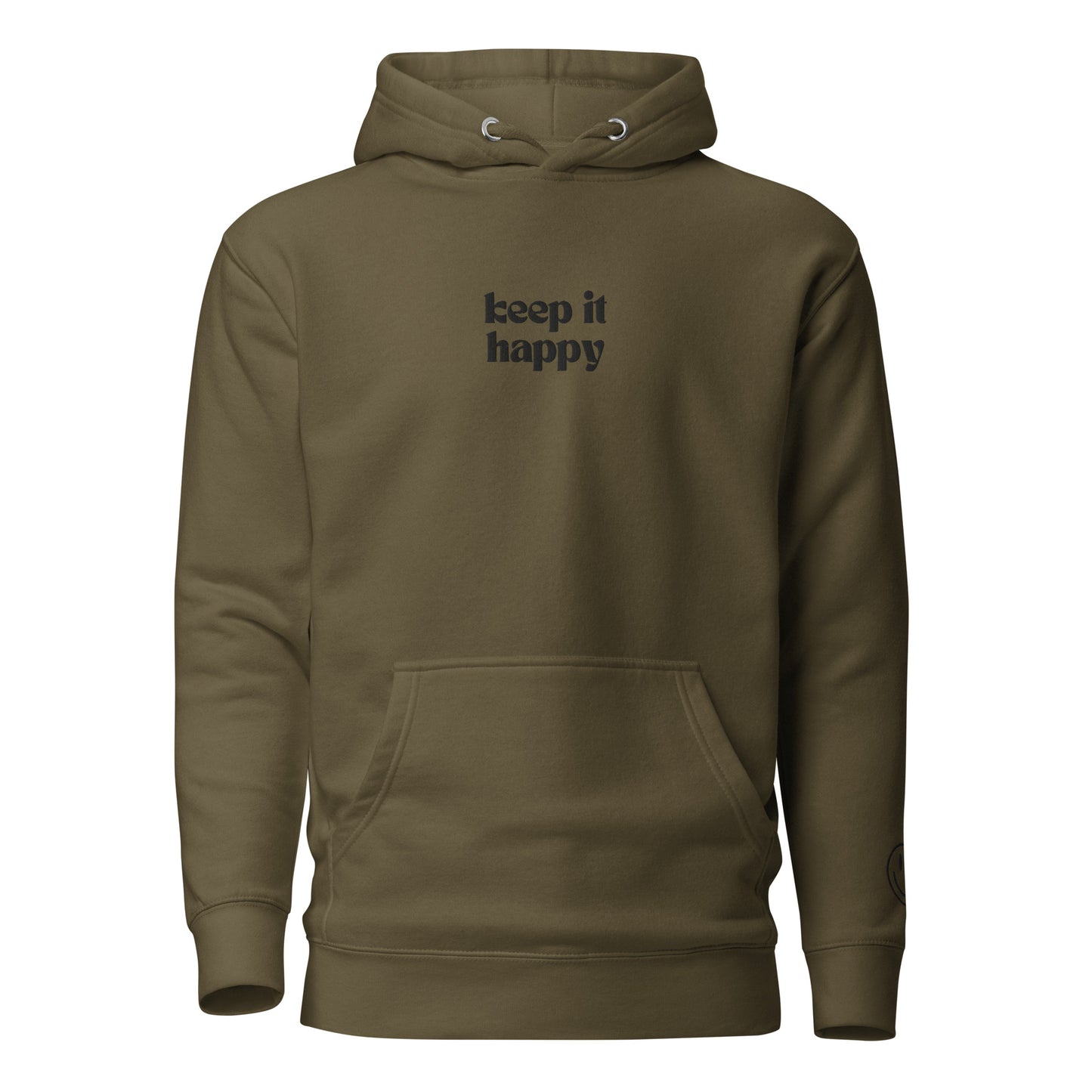 Keep It Happy Embroidered Hooded Sweatshirt