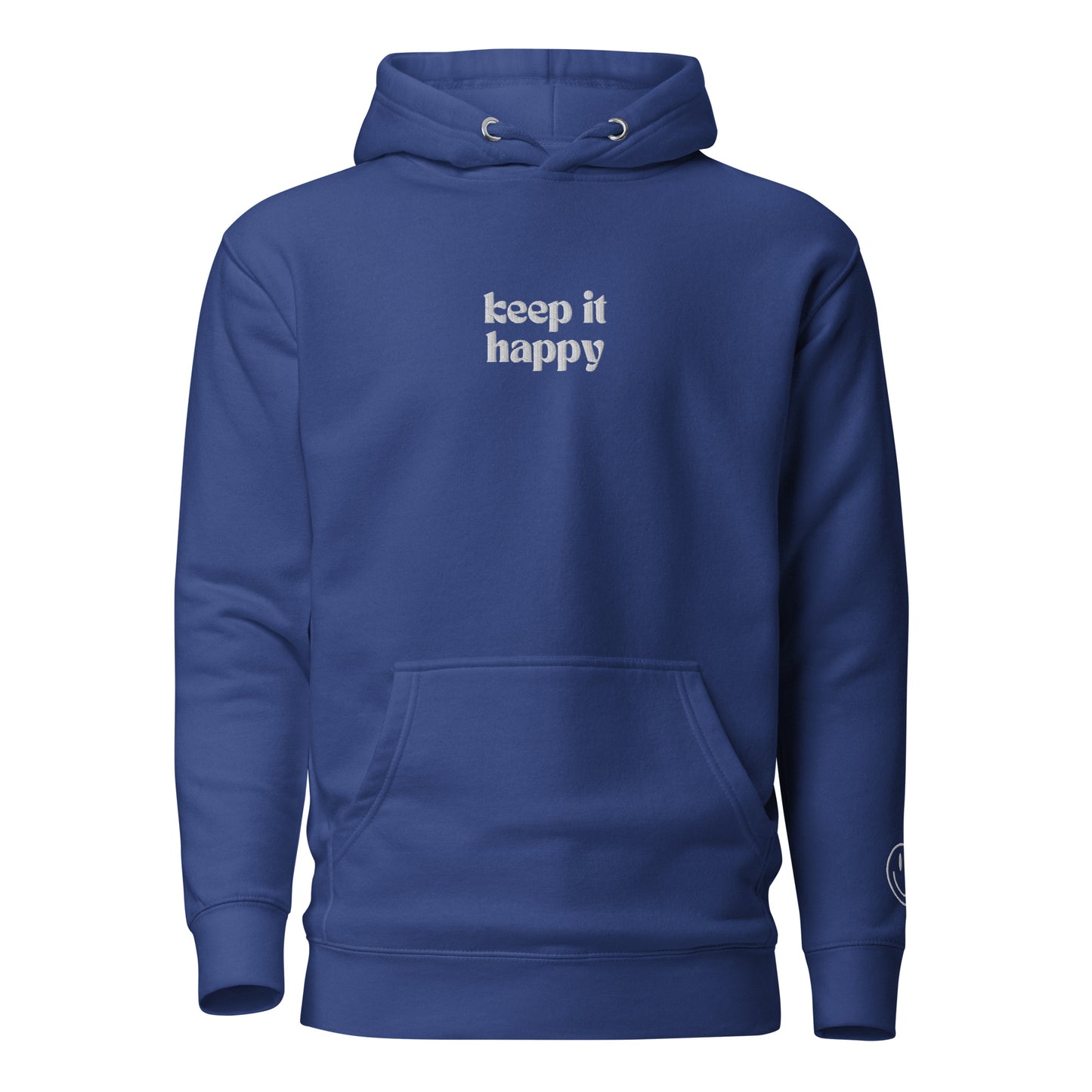 Keep It Happy Embroidered Hooded Sweatshirt