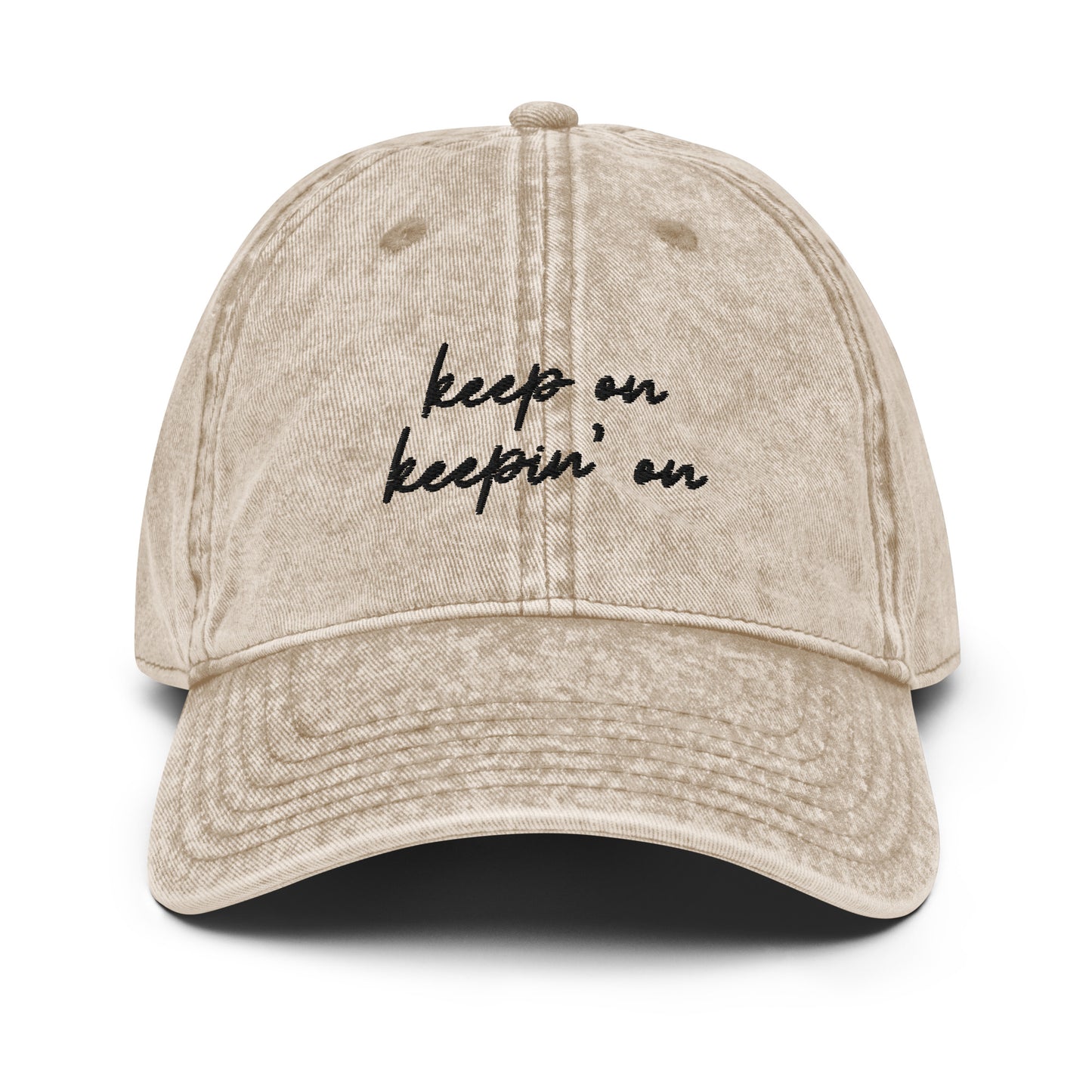 keep on keepin on khaki tan hat