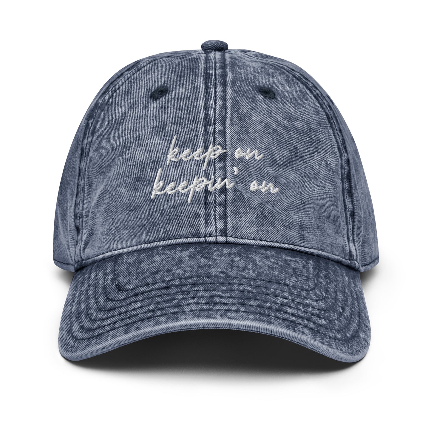 keep on keepin on denim navy hat