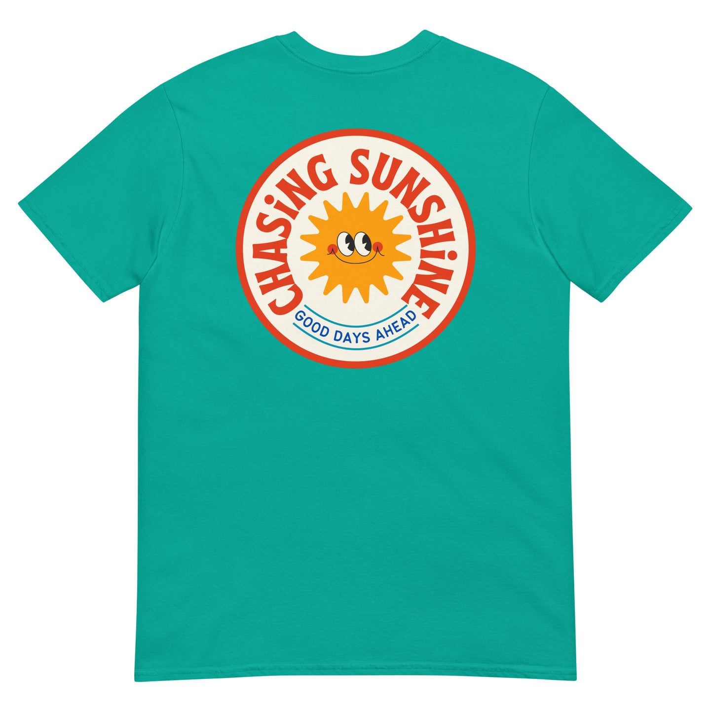 chasing sunshine tshirt  jade teal blue green