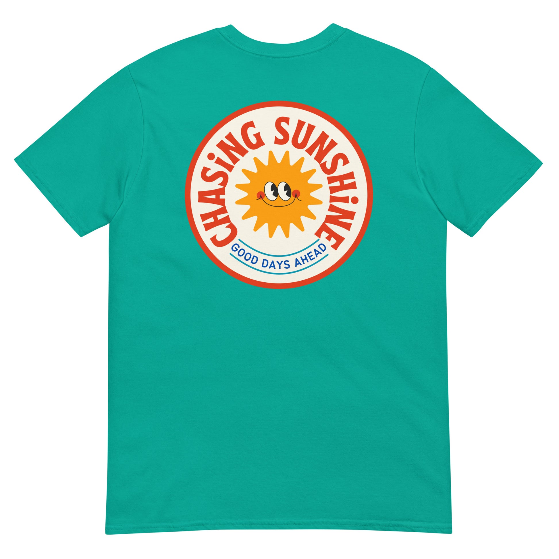 chasing sunshine tshirt  jade teal blue green