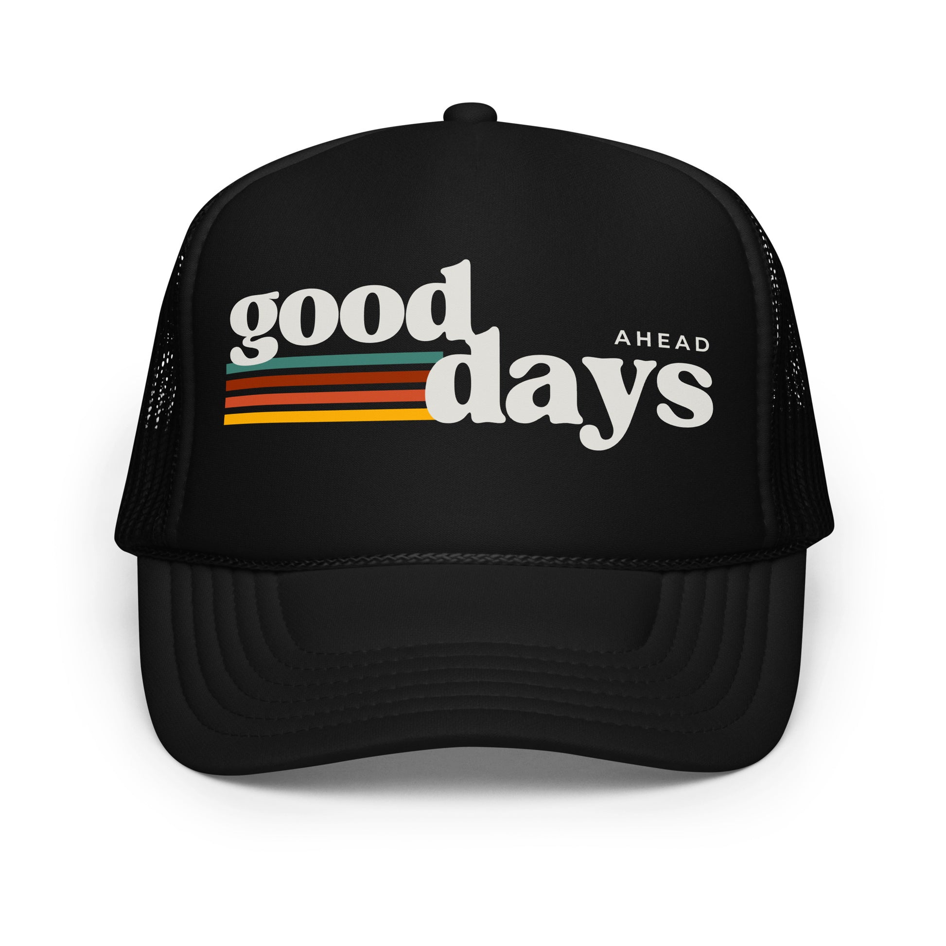 good_days_ahead black trucker hat