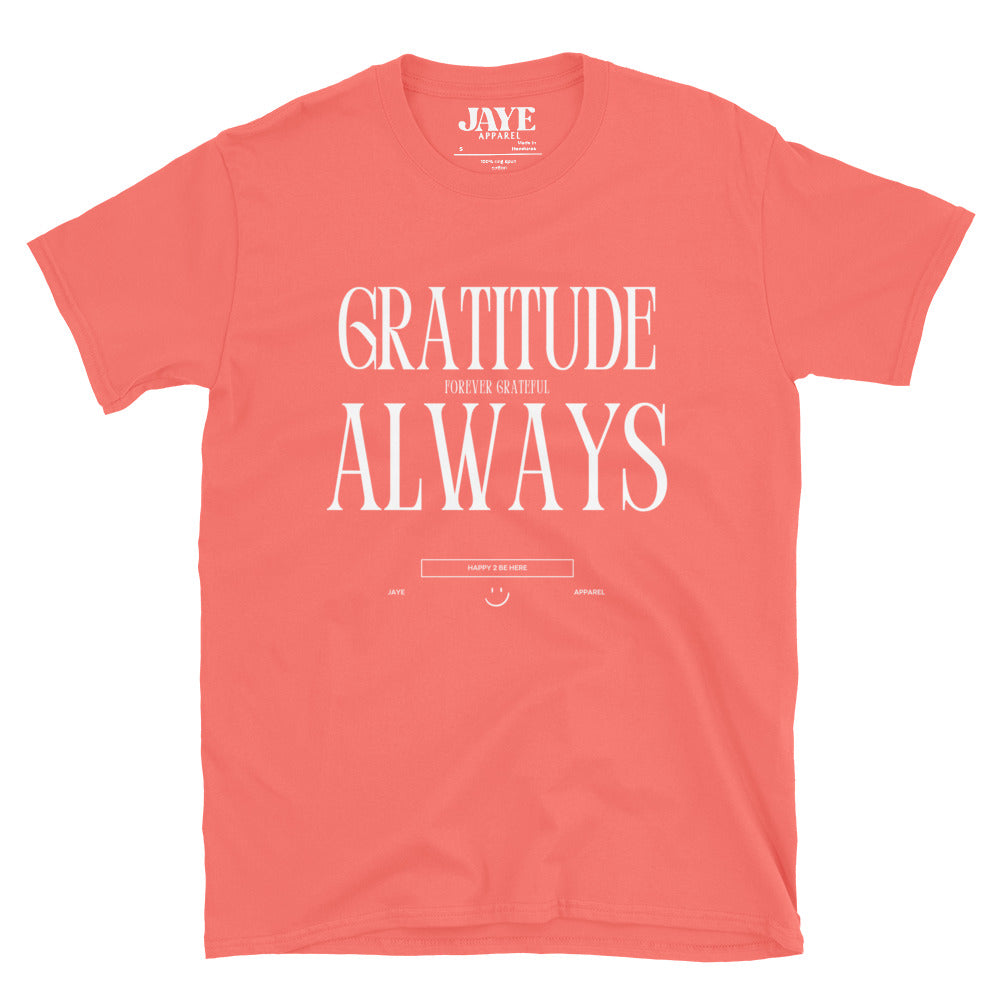 gratitude always tee jaye apparel coral