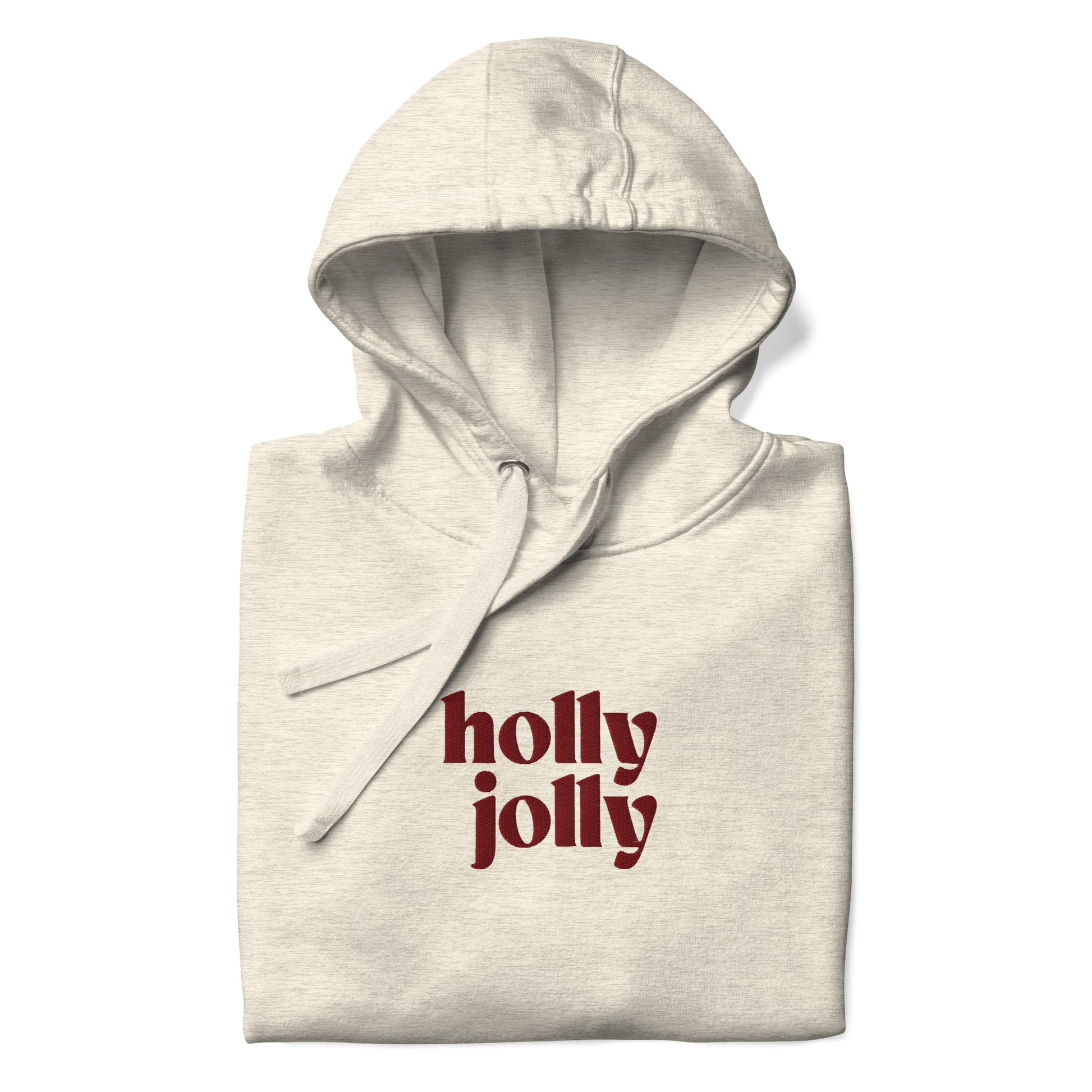 holly jolly embroidered hoodie