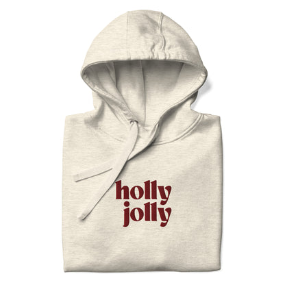 holly jolly embroidered hoodie