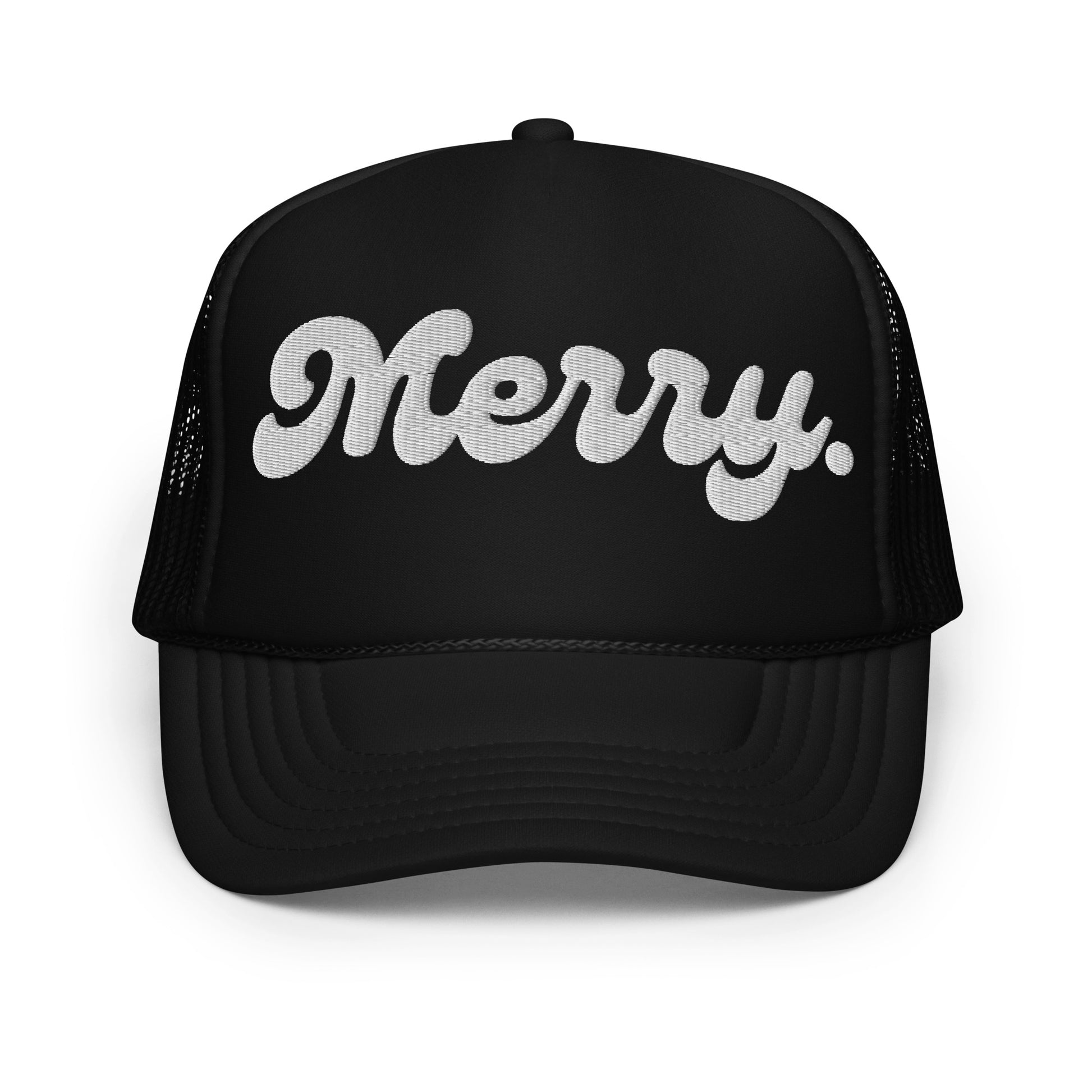 merry trucker hat black