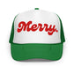 merry trucker hat green