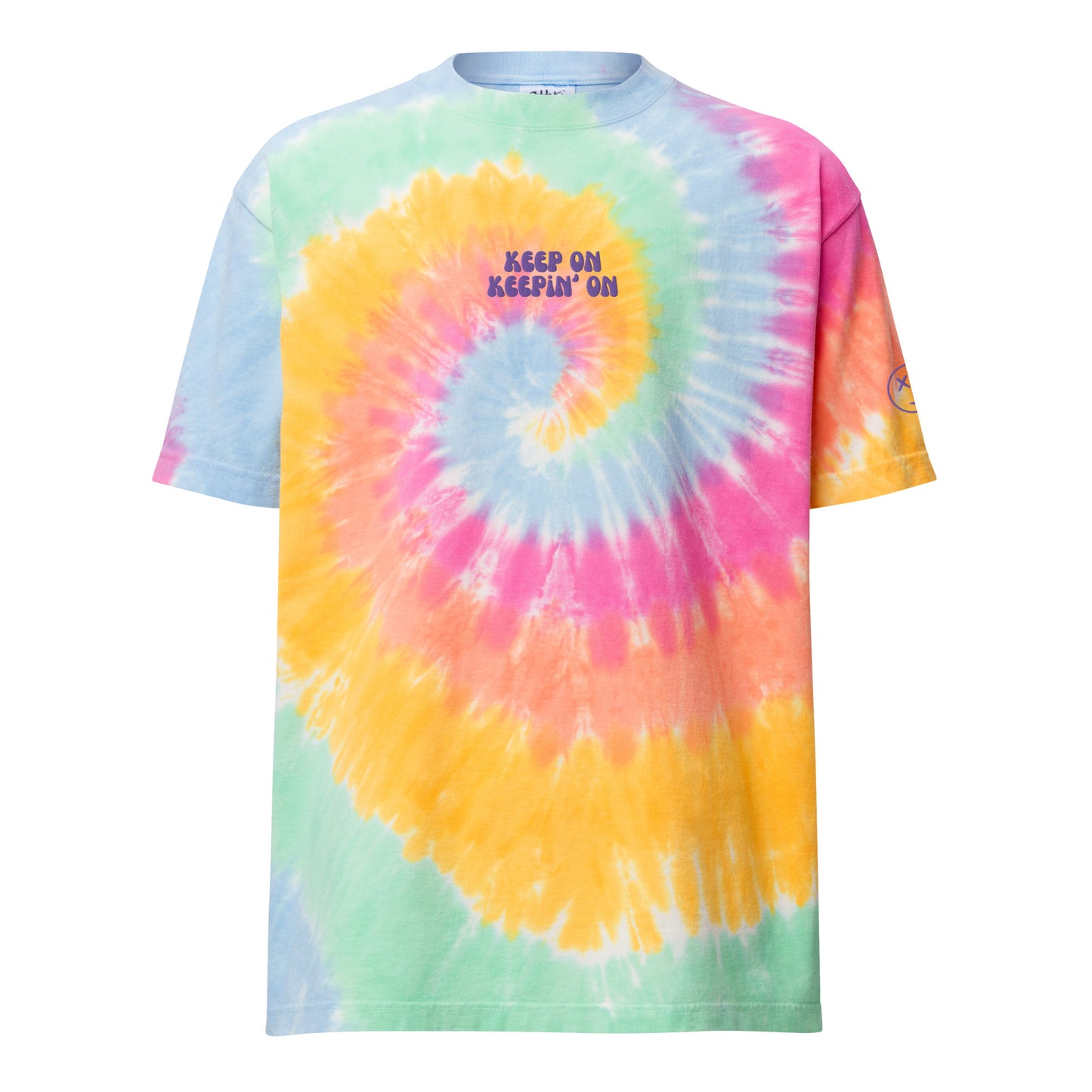 Keep On Keepin' On Oversized Embroidered Tie-Dye Tee