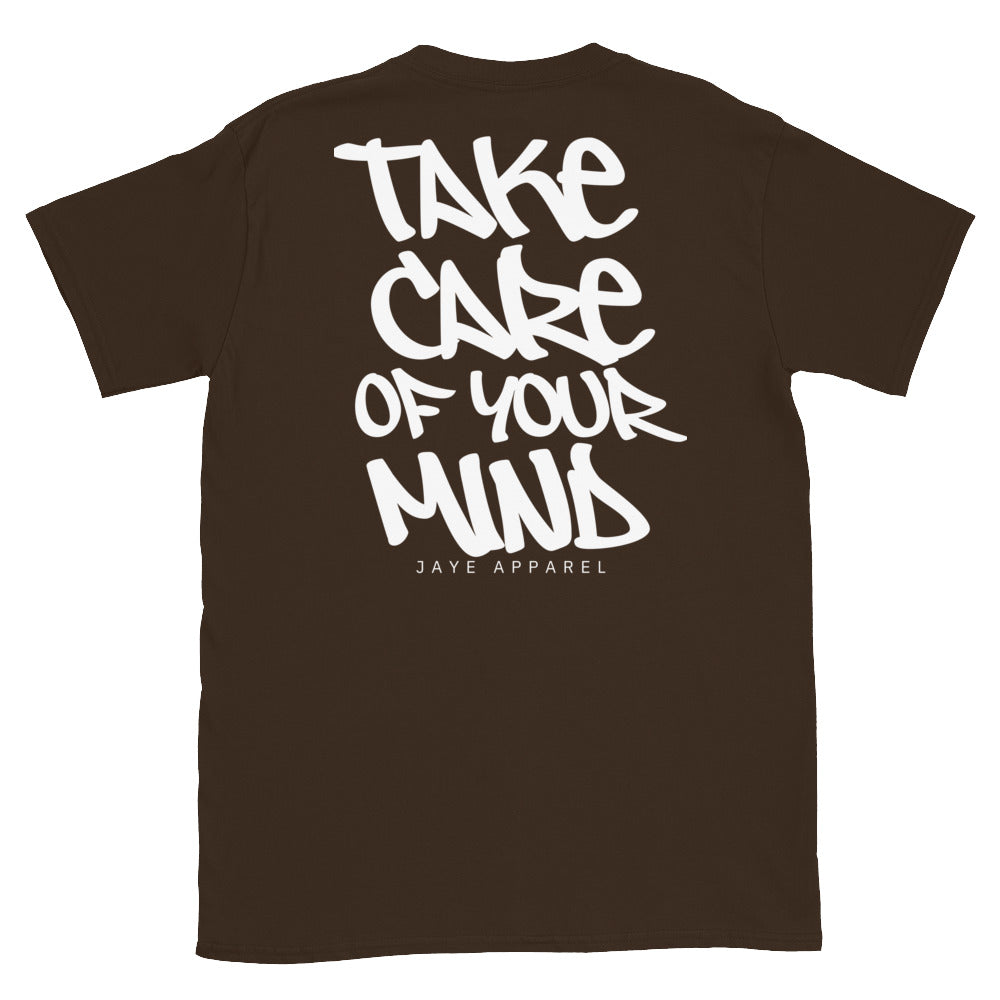 take care of your mind tee dark chocolate brown