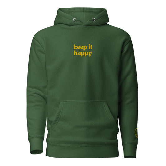 Keep It Happy Embroidered Hooded Sweatshirt