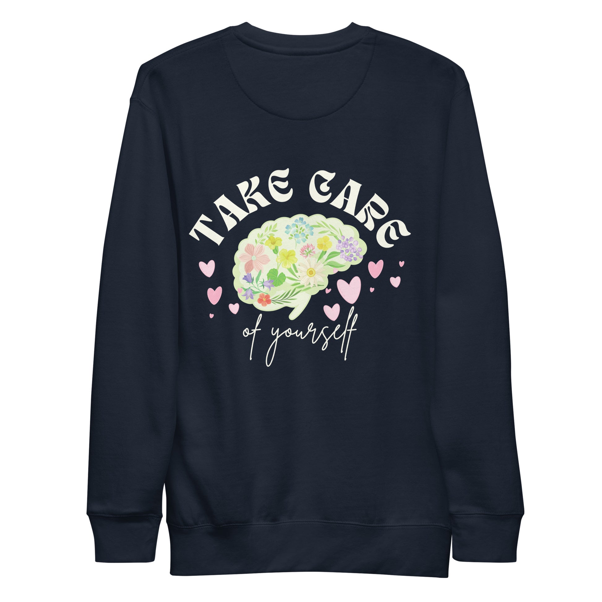 take care of yourself crewneck sweatshirt navy 