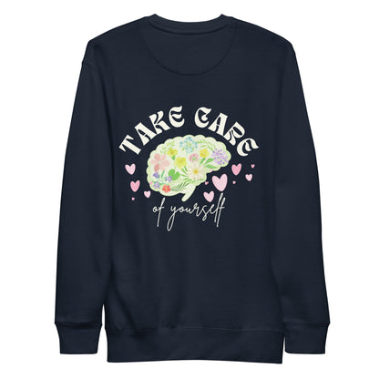 take care of yourself crewneck sweatshirt navy 