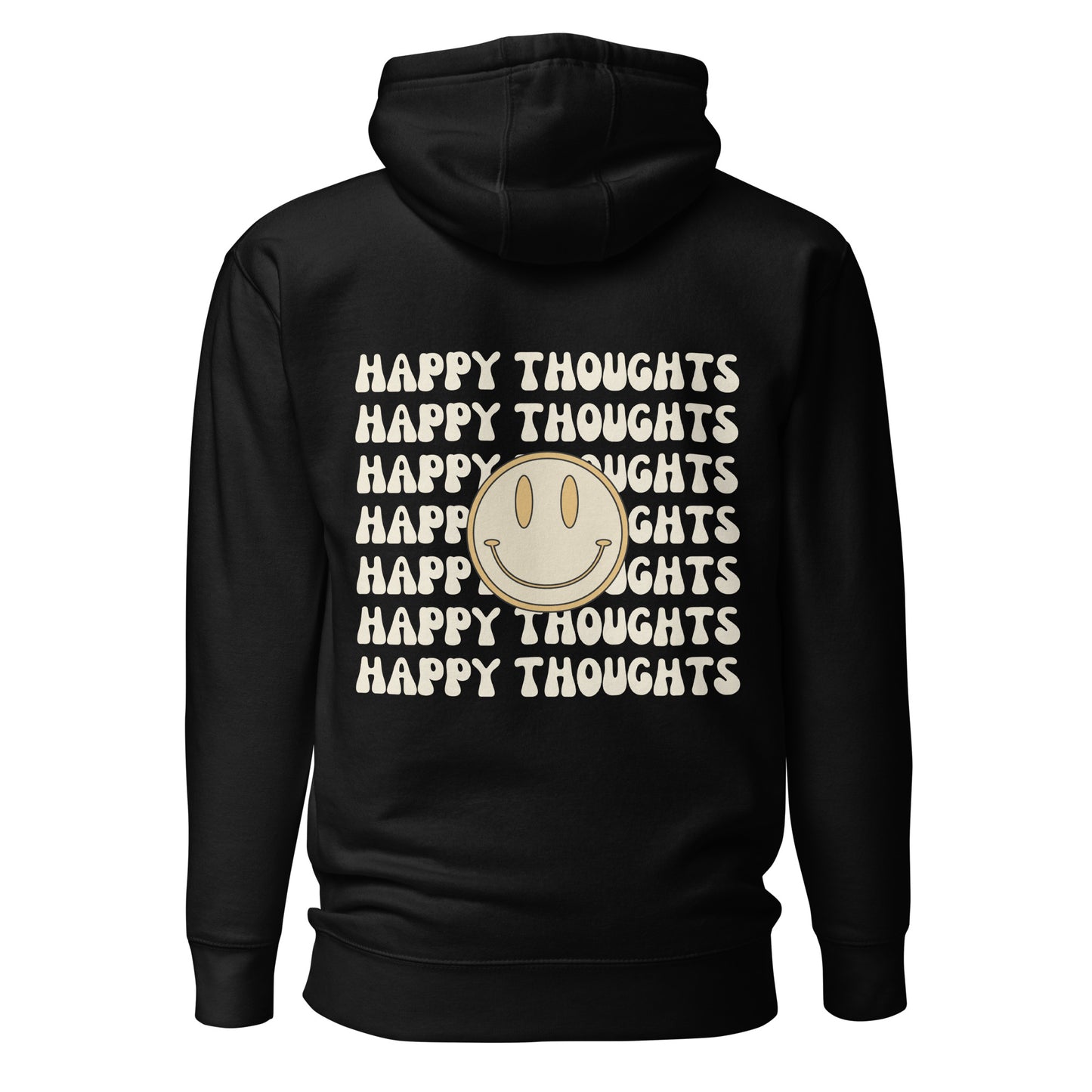 happy thoughts black hooded sweatshirt