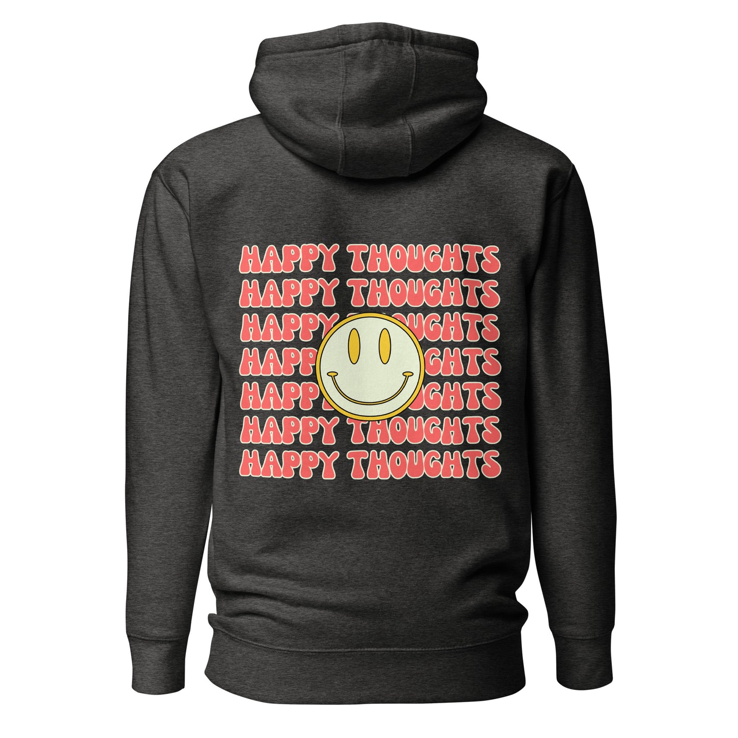 happy thoughts charcoal hooded sweatshirt