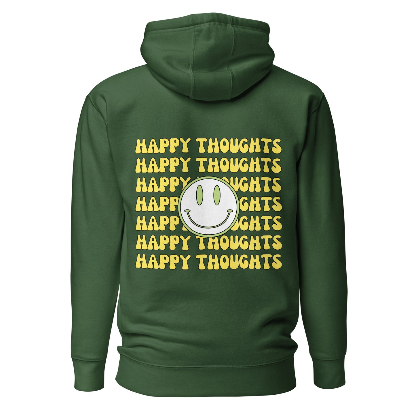 happy thoughts forest green hooded sweatshirt