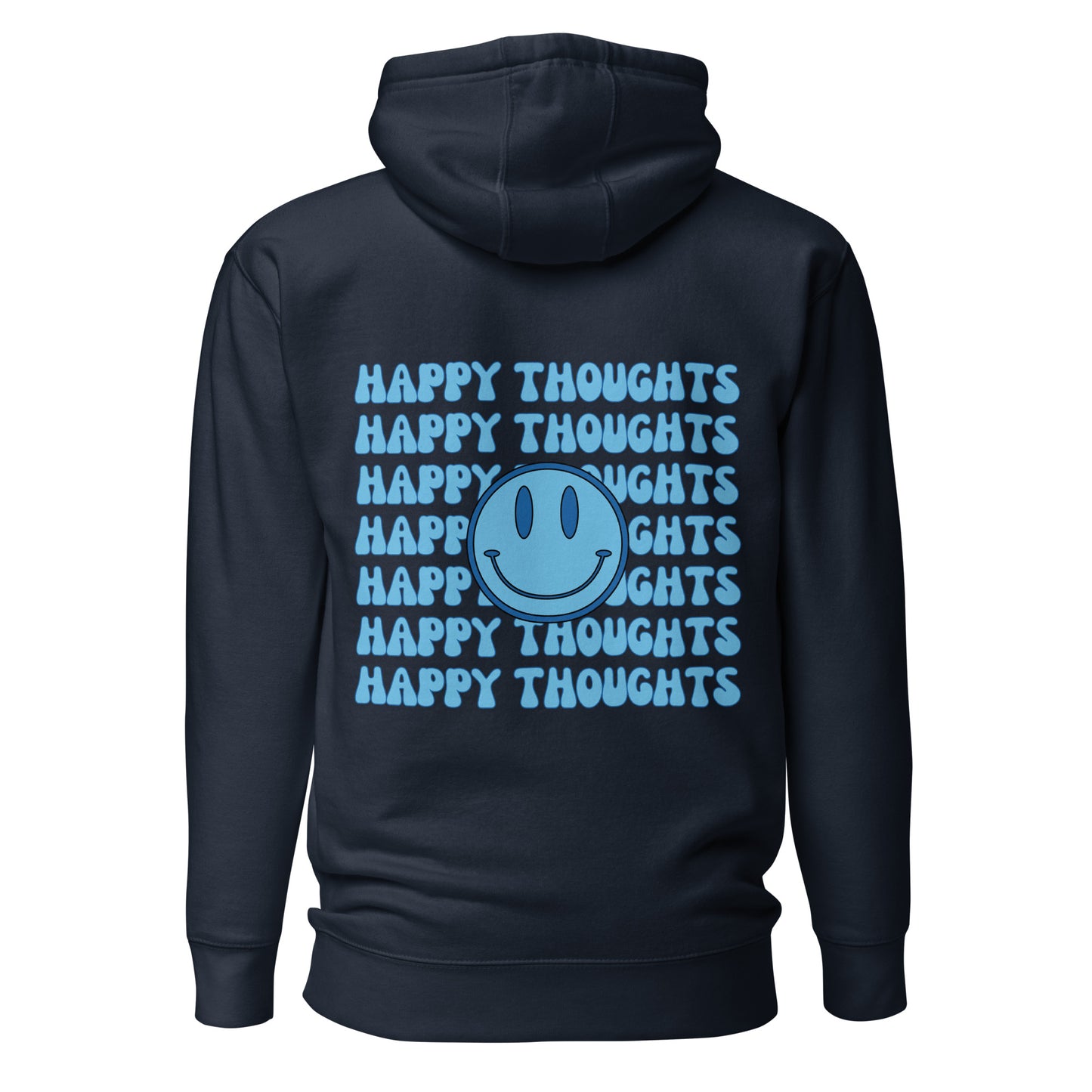 happy thoughts navy hooded sweatshirt